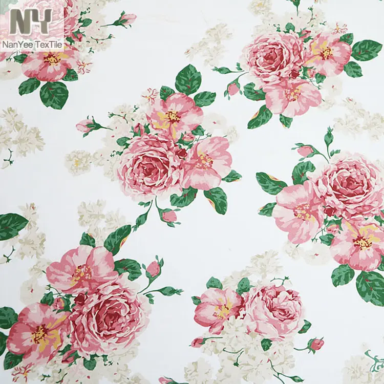 Nanyee Textil Ebene Baumwolle Popeline Pink Floral Stoff