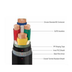 Professional <strong>WDZN</strong> 0.6/1KV 4x4mm 4x16mm Steel Wire Armoured Electrical <strong>Cable</strong> XLPE Power <strong>Cable</strong>
