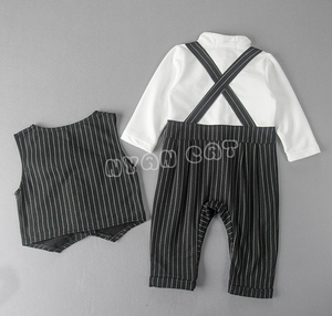 bebés gentleman chaleco tie Mamelucos ropa que sube del mono niños de modelado camiseta con manga larga subida de la ropa - Product Image 4