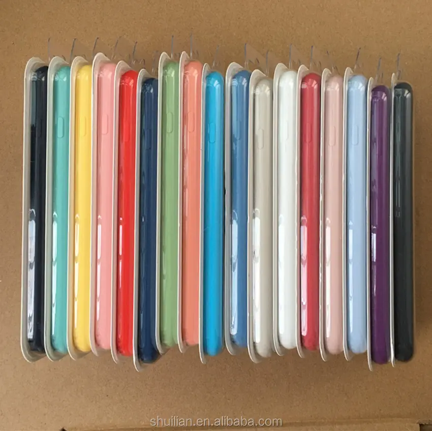 เคสโทรศัพท์ยางซิลิโคนเหลวไมโครไฟเบอร์สำหรับ iPhone 8 XS 11 12 13 14 PRO MAX พร้อมบรรจุภัณฑ์