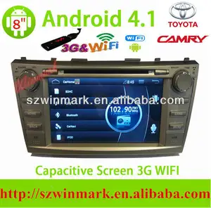 8 "2014 mais novo android 4.1.1 tela de toque capacitivo puro para Toyota Camry com DISC/Radio/3G/WIFI/Bluetooth/GPS/RDS/TV etc