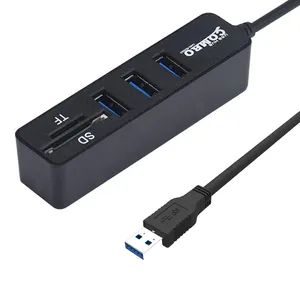 Externe 3-poort Usb 2.0 Hub En Sd/Mmc/Mini Sd/Tf Geheugenkaartlezer Met Usb 2.0 Combo