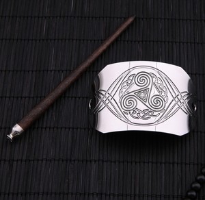 Épingles à <span class=keywords><strong>cheveux</strong></span> en soie GX05, assurance commerce américain, bijoux Viking, bâton à <span class=keywords><strong>cheveux</strong></span> en bois, coiffure, placage métallique, brillant, Rhodium - Product Image 3