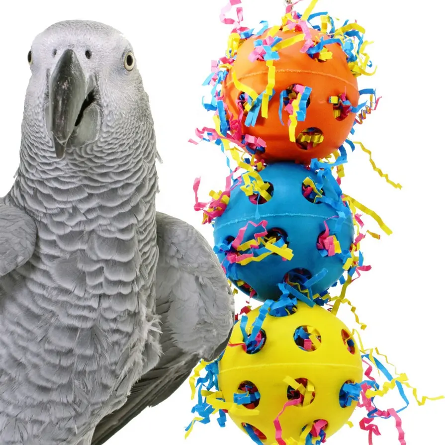 Симпатичные Красочные игрушки для домашних животных, попугаев, птиц, жевательные Мячи