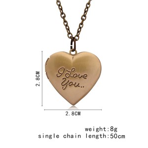 Collana con Medaglione a Cuore Inciso '<span class=keywords><strong>Ti</strong></span> <span class=keywords><strong>Amo</strong></span>' in 6 Colori, Messaggio Segreto Fai-da-Te - Product Image 5