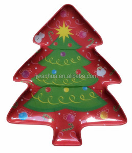 プラスチック製のクリスマススタイルの木の形のキャンディー装飾トレイ - Product Image 1