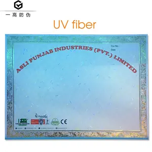 Anti copy security uv invisible fiber watermark offset paper a4 certificate custom making ticker vouch micron text