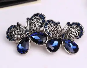 LH10 Fashion vintage rhinestones barrettes butterfly barrettes hair accessories