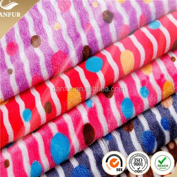 100% поли ткань микро плюш Печатный коралловый флис