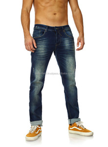 กางเกงยีนส์ผู้ชายเอวกลางแบบลำลอง Han Edition กางเกงยีนส์สีพลัสไซส์ - Product Image 3