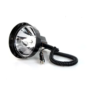 Factory direct super bright 12v 24v 55w 7inch hid handheld hunting spotlight for searching