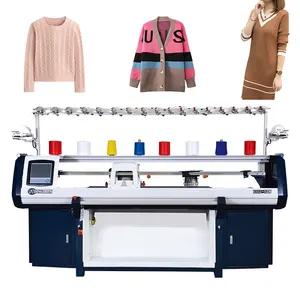 Máquina de tejer plana, suéter computarizado, doble sistema individual, 12gg