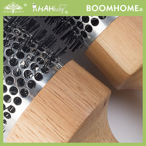 Spazzole per capelli in ceramica per donna con logo spazzola per capelli da salone su pettine per capelli ricci di grandi dimensioni spazzola per massaggio spazzola per capelli rotonda in legno - Product Image 3