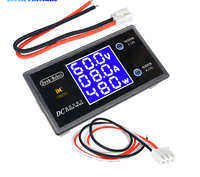 SUNSTAR SS23 DC 12V 0-50V 5A Voltmètre numérique avec affichage LCD, ampèremètre avec montage sur rail DIN, précision 1%, noir