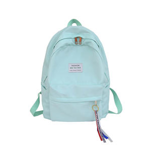 2021 Korean <strong>Custom</strong> <strong>Made</strong> Women's Bag Logo College <strong>Canvas</strong> <strong>Backpack</strong> - Product Image 1