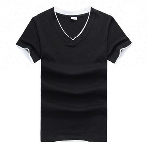 Camiseta básica de manga corta con <span class=keywords><strong>cuello</strong></span> de pico, 100% algodón - Product Image 3