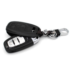 Newest Style 4D Style Genuine Leather Car Key Case For A4L A4 A6 Rotation Keychain With 3 press-keys