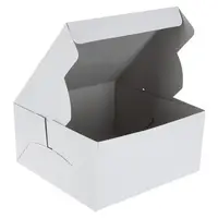 Kotak Pembungkus Kue Tutup Bening Putih Kraft Kotak Donat Pastry Besar Jendela 12 Inci Dapat Disesuaikan Kotak Kertas