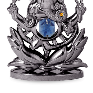 Figura de Cristal Chapada en Metal de Alta Calidad de Crystocraft, Estatua del Señor Ganesha Decorada con Cristales de Corte Brillante, Religiosa India - Product Image 3