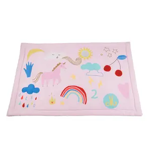 粉红色的马印泡沫爬行垫宝宝游戏垫