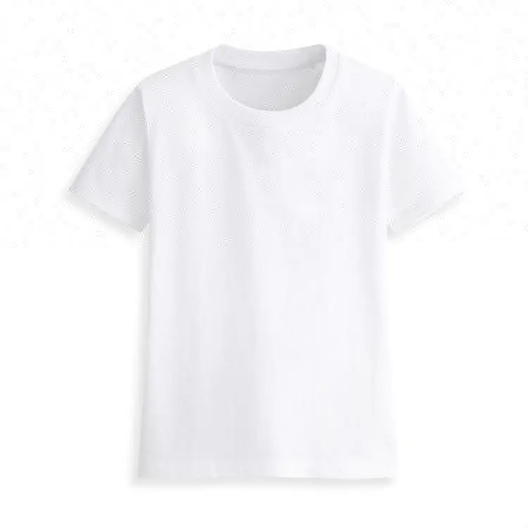 Importación de China a granel personalizado niños ropa de niños 100% algodón camiseta blanca lisa