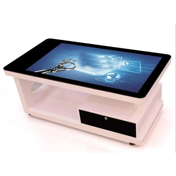 Stand 43 "Zoll LED LCD interaktiver Touch-Tisch mit eingebettetem Mini-PC Win10 Android OS für Werbe spiel Smart Table