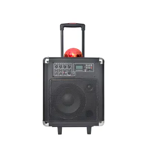 Alto-falante portátil rqsonic PS08ABMXF-V1BP-BT-LED8 de 8 polegadas, com luz led, para dj e carrinho