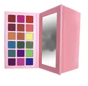 Venta al por mayor creaciones de belleza maquillaje sombra de ojos cosméticos 18 colores cartón Etiqueta Privada paleta de sombras de ojos