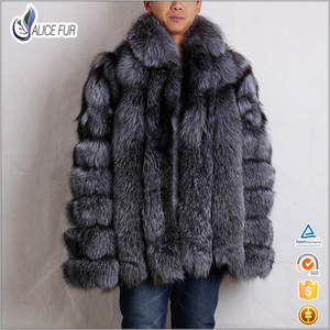 Cappotto in Vera Pelliccia di Volpe per <span class=keywords><strong>Uomo</strong></span> OEM all'Ingrosso, Cappotto <span class=keywords><strong>Invernale</strong></span> con Collo in Pelliccia di Volpe Autentica - Product Image 4