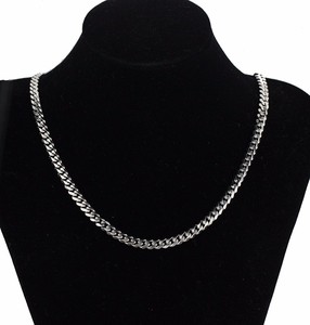 Venta caliente de moda oro blanco grande curb cubano Cadena de enlace doble - Product Image 1