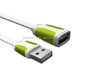 Kabel USB Kualitas Tinggi, Kabel Komputer Ekstensi USB Dua Warna Datar USB Pria Ke Wanita