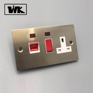 Prise de cuisson à Double perche 45A, avec interrupteurs au néon, 13a - Product Image 1