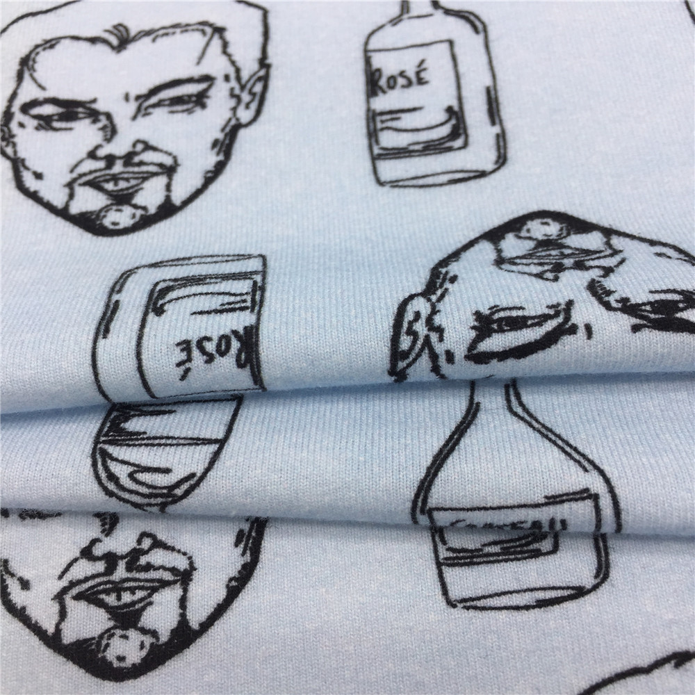 Оптовая продажа, хлопковая трикотажная ткань с цифровым принтом для рубашек