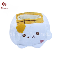 Nouveau design en peluche rose Tofu en peluche Support de siège pour téléphone portable