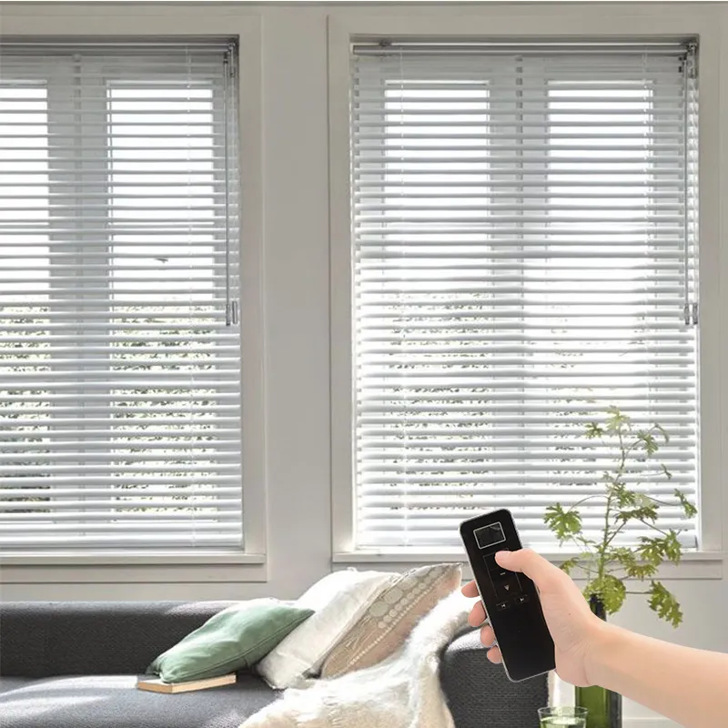 Easy clean waterproof horizontal automatic electric venetian blinds