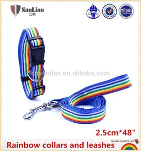 con correa de nylon de plomo del arco iris de perro collares y correas - Product Image 1