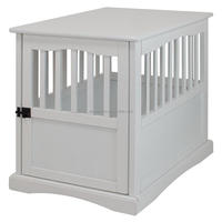Nichoir pour chien en bambou durable, blanc, cage pour animaux de compagnie