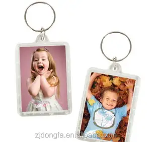 High Quality Transparent Blank Keychain Insert Photo Picture Frame Key Cain Plastic Keychain Photo Holder