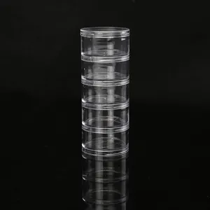 5 Small Clear Round PS Plastic Box For Packing With Lid Plastic Packing Box