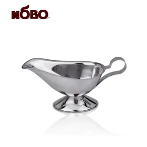 Multifunction Classy Custom Gravy Serving Tapered Lip Spout Saucier Gravy Boat Sauce Boats with Handle