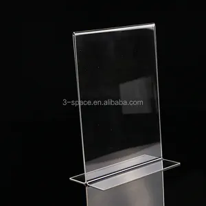 Dikey Sürüm reklam ekranı PMMA Şeffaf Plastik Masa Menü Standı A4 menü tutucu