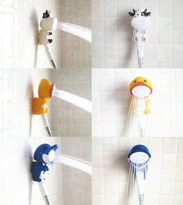 Douchette à main en forme d'animaux de dessin animé, 1 pièce, jouets de bain, ventouse murale pour enfants - Product Image 4