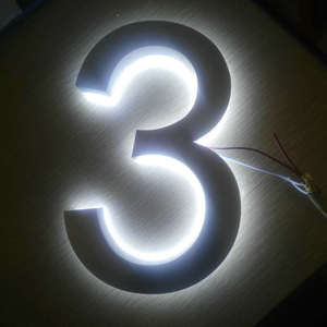 Número de Dirección Iluminado LED de Acero Inoxidable de 5 Pulgadas de Altura, Placa de Número de Puerta Iluminada para Oficina, Bar, Hogar, Jardín, Casa - Product Image 3