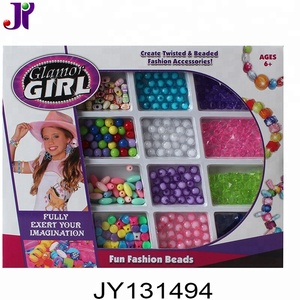 Creat-<span class=keywords><strong>accesorios</strong></span> de moda trenzados y cuentas para niña, cuentas de joyería de plástico DIY, Kits de fabricación de pulseras para niña - Product Image 3