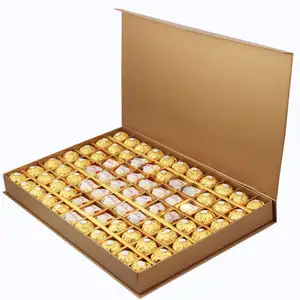 Golden chocolate packing custom design size logo praline packaging boxes