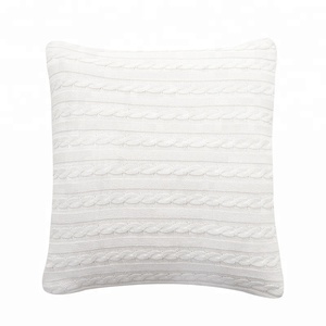 Wholesale High Quality Cotton 45x45cm Vintage <strong>Cushion</strong> Cover Solid Knitted Square <strong>Beige</strong> Pillows Case Car Sofa Home - Product Image 4