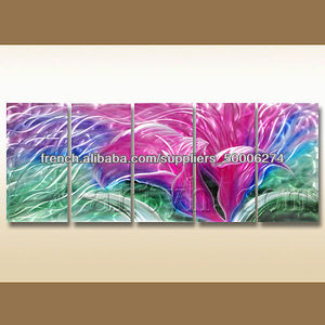 Colorée. violet. fleurs art mural - Product Image 1