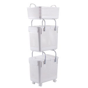 <strong>Plastic</strong> Bathroom Decor Storage <strong>Laundry</strong> <strong>Basket</strong> with Wheels <strong>Plastic</strong> Dirty Clothes <strong>Basket</strong>