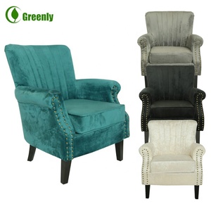 European Style Solid Wood High <strong>Back</strong> <strong>Wing</strong> <strong>Chair</strong> for Bedroom Furniture - Product Image 2