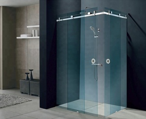 ระบบประตูบานเลื่อนกระจกสแตนเลสฮาร์ดแวร์ระบบประตูห้องอาบน้ำฝักบัว - Product Image 4